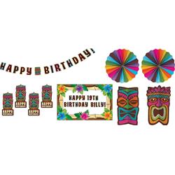 241741 Summer Luau Happy Birthday Tiki Room Decorating Kit - Pack Of 2