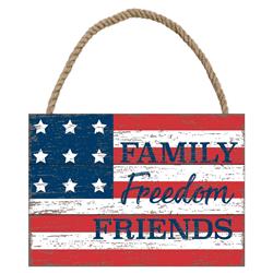 242761 Patriotic Family Freedom Friends Flag Sign - Pack Of 4