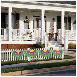 220122 16 In. X 11 Ft. Mardi Gras Plastic Bunting Garland - Pack Of 3