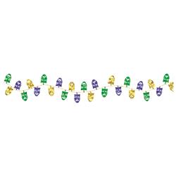 220326 12 Ft. Mardi Gras Foil Wire Garland - Pack Of 7