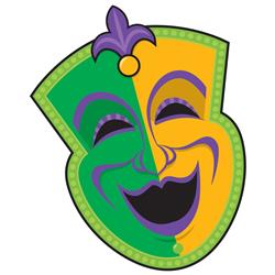 190636 14.75 X 11.25 In. Comedy Mask Mardi Gras Paper Cutout - Pack Of 9