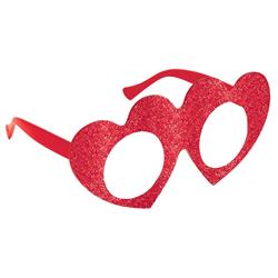 250399 3 X 6.25 In. Red Heart-shaped Valentines Day Plastic Glasses - Pack Of 5