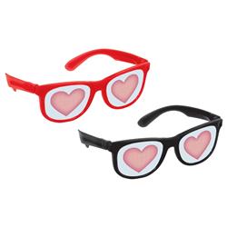 250645 2 X 5.5 In. Heart Printed Valentines Day Plastic Glasses - Pack Of 10