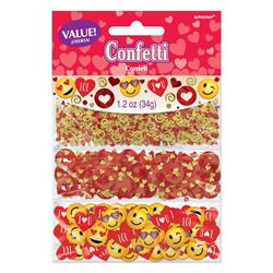 UPC 013051781408 product image for Amscan 360261 Emoji Valentines Day Foil & Paper Confetti - Pack of 4 | upcitemdb.com