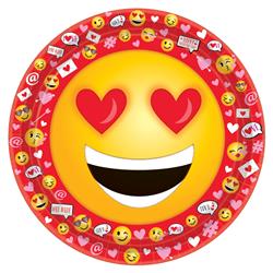 UPC 013051786953 product image for Amscan 751897 9 x 9 in. Valentine Emoji Paper Plate - Pack of 54 | upcitemdb.com