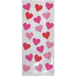 370112 11.5 X 5 In. Key To Your Heart Valentines Day Large Cello Bag - Pack Of 100