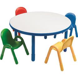 Angeles Ab74920pb1 36 In. Dia. Round Preschool Table With 20 In. Legs & 4-11 In. Chairs, Royal Blue