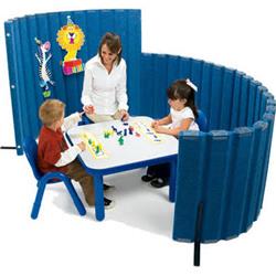 Angeles Ab8401pb 30 In. X 10 Ft. Soundsponge Quiet Dividers Wall With 2 Support Feet, Blueberry