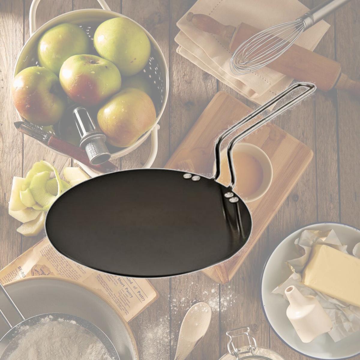 Picture of Hawkins L50 Futura Hard Anodised Concave Tava Griddle 10 in. - 6.35mm with Steel Handle
