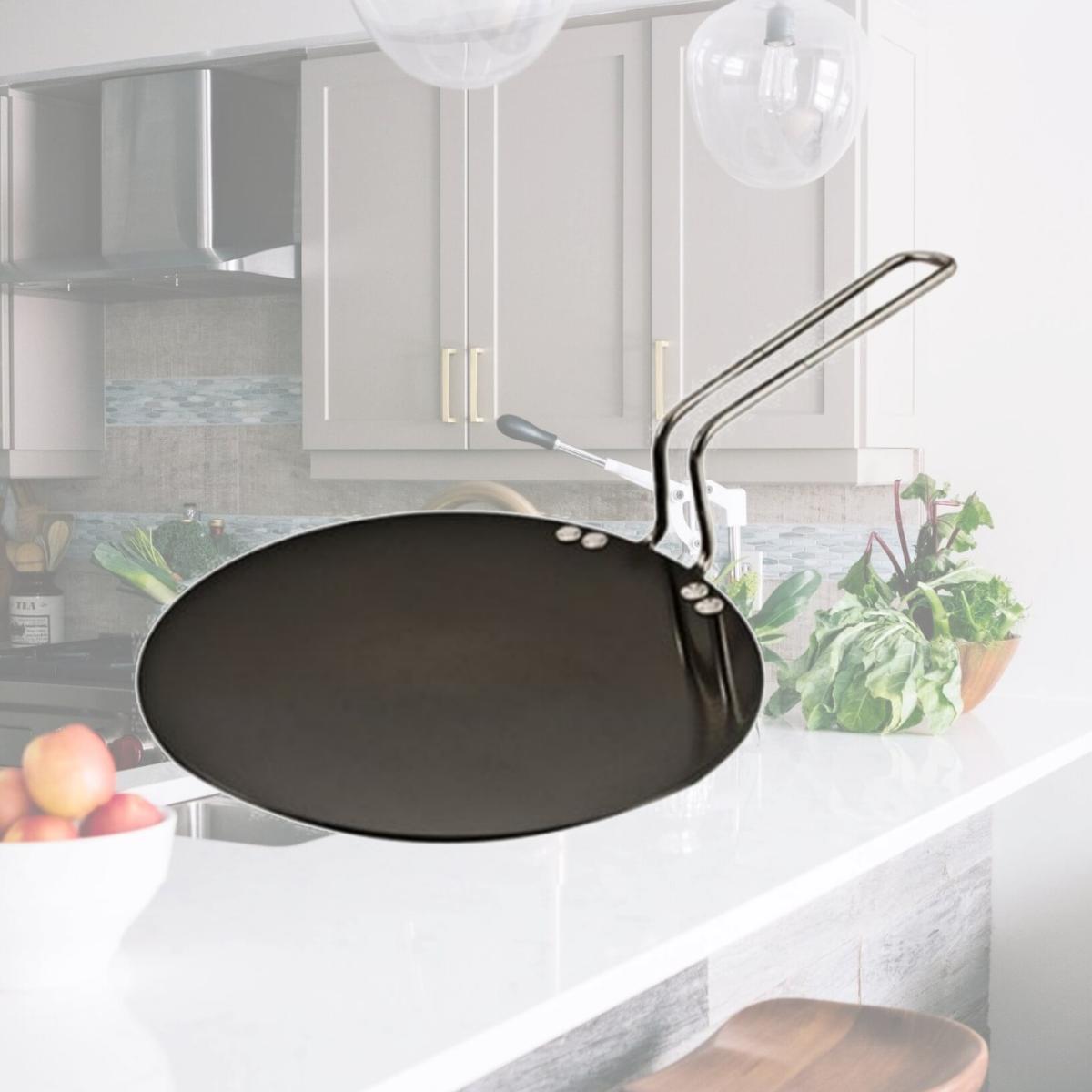 Picture of Hawkins L53 Futura Hard Anodised Concave Tava Griddle 8 in. - 4.06mm with Steel Handle