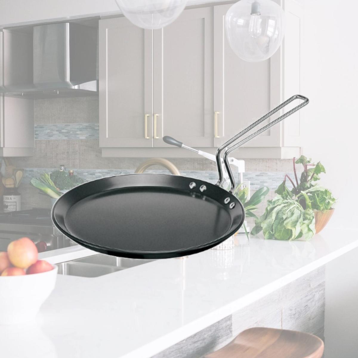Picture of Hawkins L55 Futura Hard Anodised Flat Tava Griddle 10 in. - 4.88mm with Steel Handle