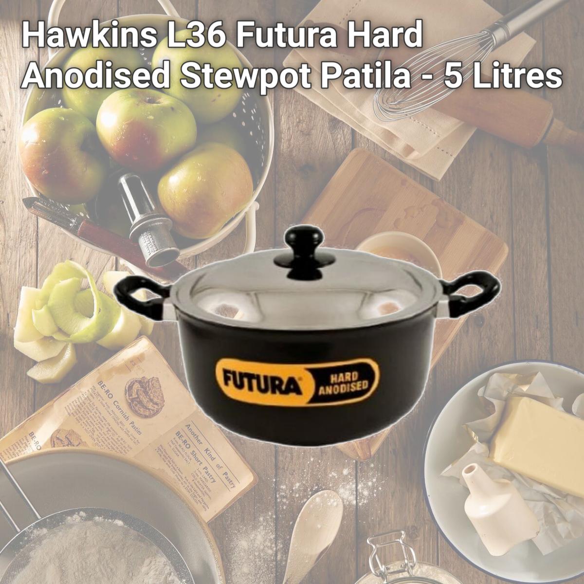 Picture of Hawkins L36 Futura Hard Anodised Stewpot Patila - 5 Litres