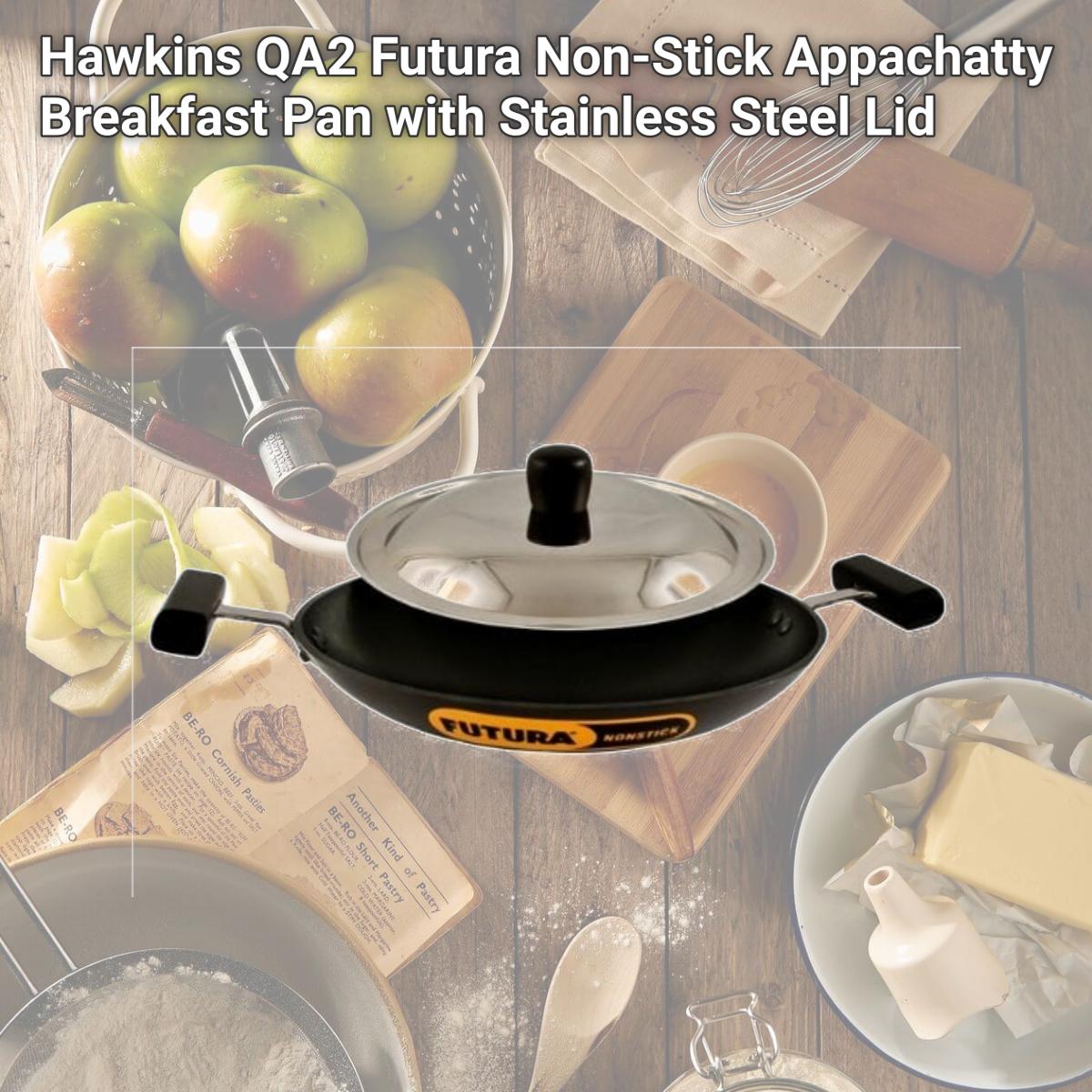 Picture of Hawkins QA2 Futura Non-Stick Appachatty Breakfast Pan with Stainless Steel Lid
