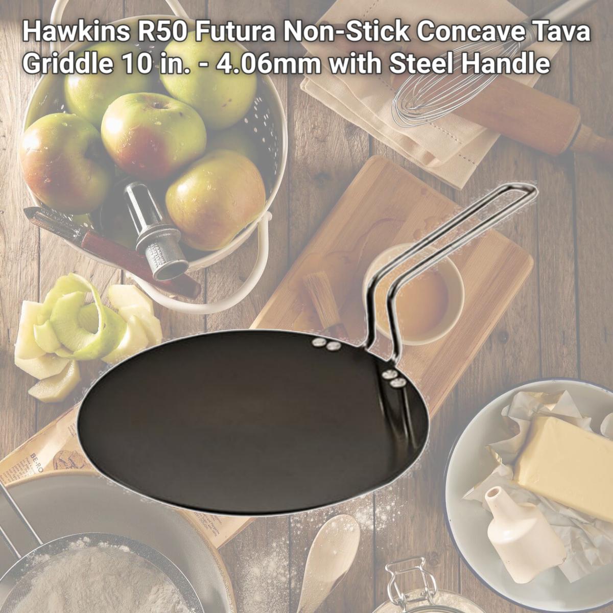 Picture of Hawkins R50 Futura Non-Stick Concave Tava Griddle 10 in. - 4.06mm with Steel Handle