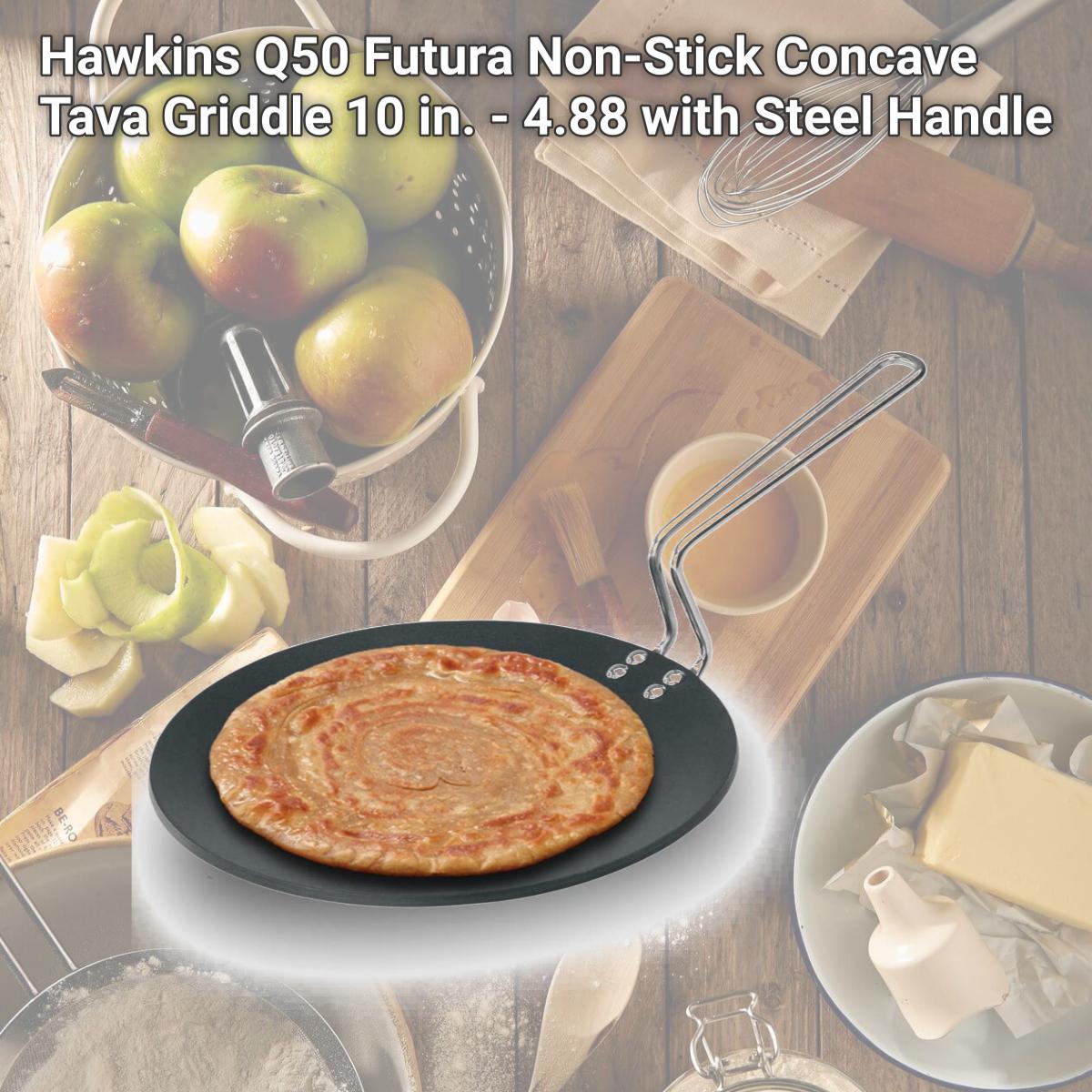 Picture of Hawkins Q50 Futura Non-Stick Concave Tava Griddle 10 in. - 4.88 with Steel Handle