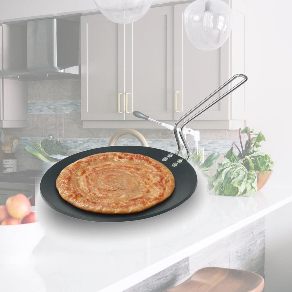 Picture of Hawkins Q50 Futura Non-Stick Concave Tava Griddle 10 in. - 4.88 with Steel Handle