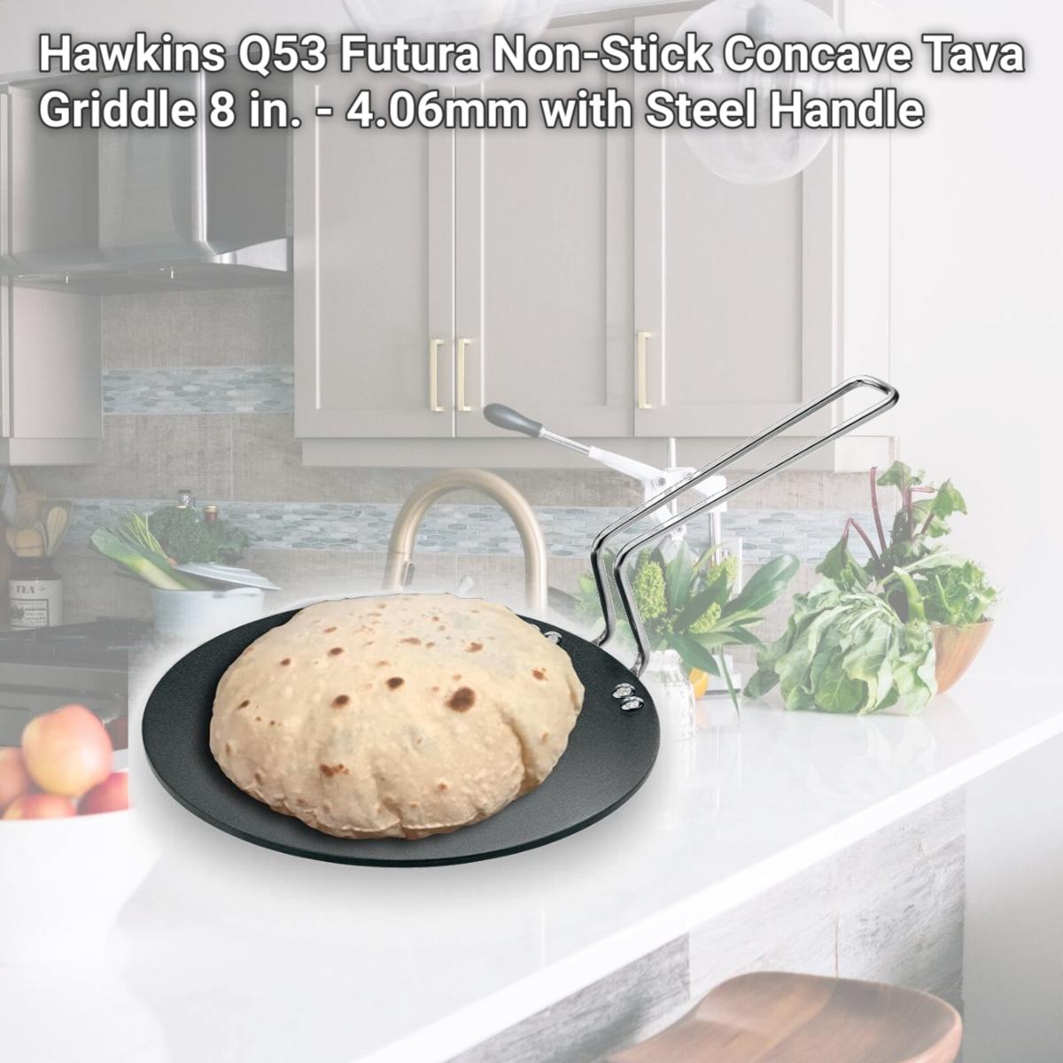 Picture of Hawkins Q53 Futura Non-Stick Concave Tava Griddle 8 in. - 4.06mm with Steel Handle