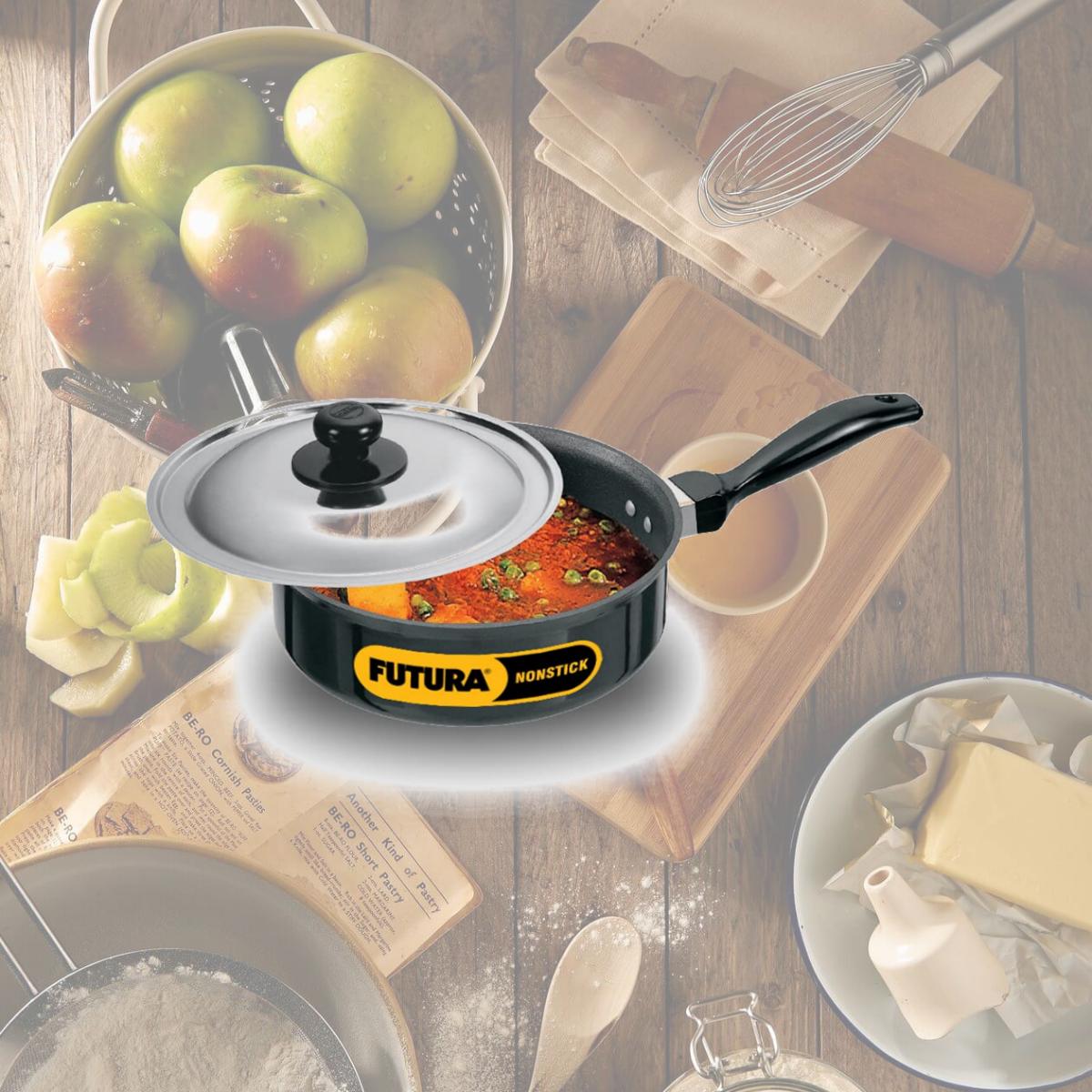 Picture of Hawkins Q61 Futura Non-Stick Curry Pan (Saute Pan) with Steel Lid - 2 Litres