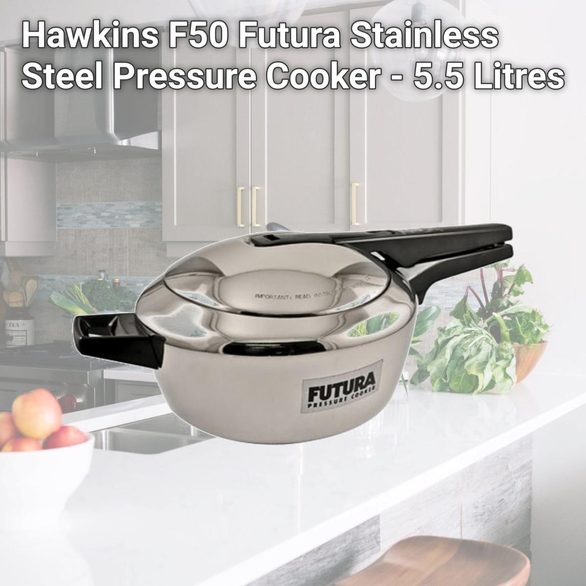 Picture of Hawkins F50 Futura Stainless Steel Pressure Cooker - 5.5 Litres