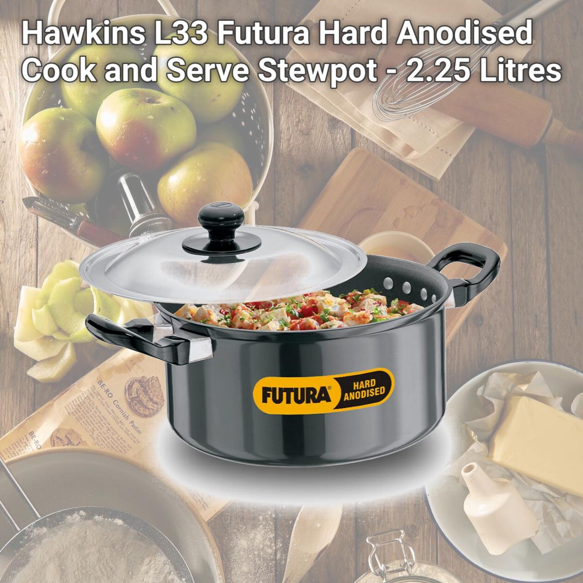 Picture of Hawkins L33 Futura Hard Anodised Cook and Serve Stewpot - 2.25 Litres