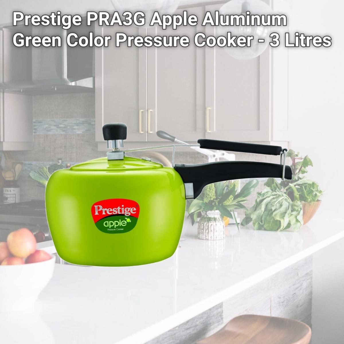 Picture of Prestige PRA3G Apple Aluminum Green Color Pressure Cooker - 3 Litres