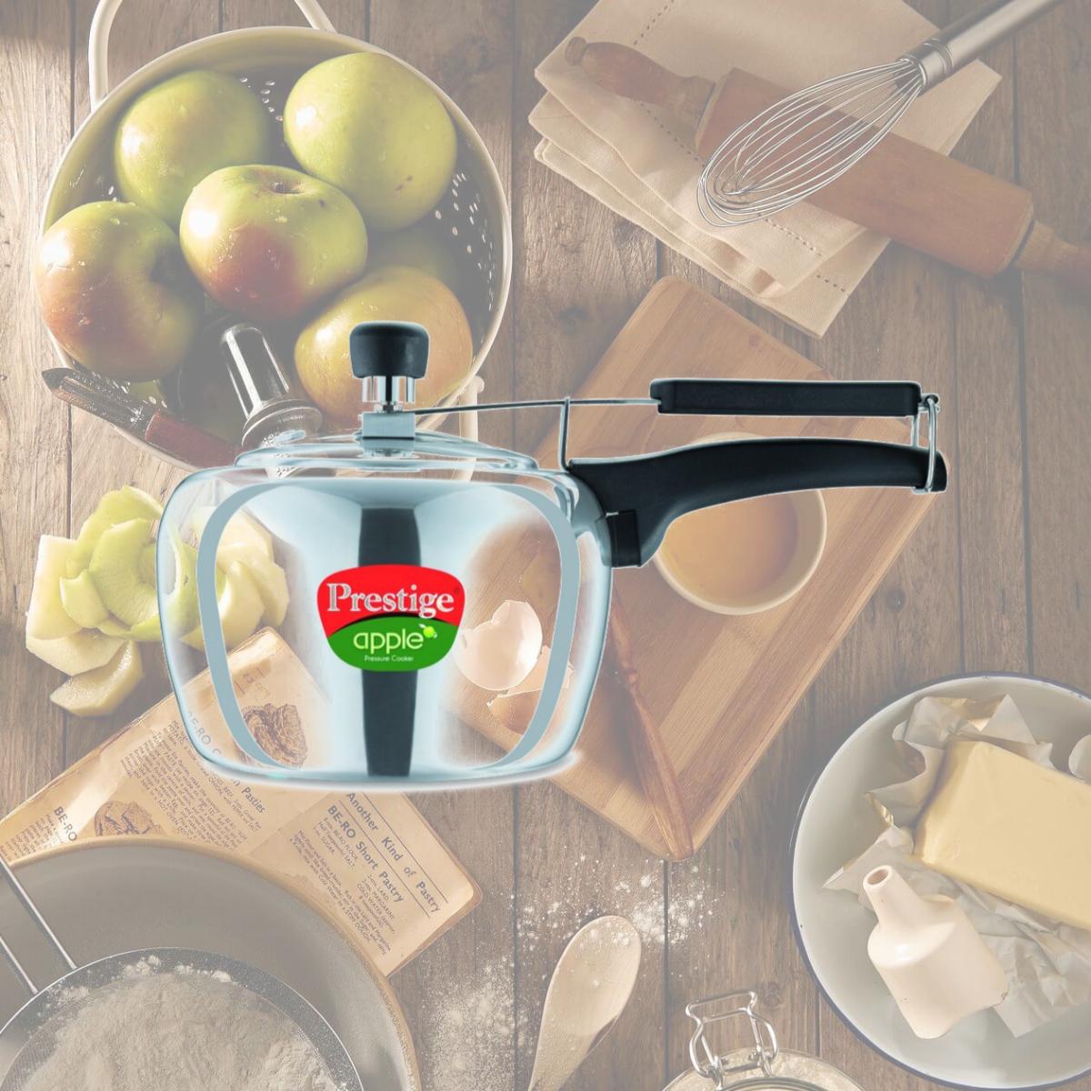 Picture of Prestige PRA3P Apple Aluminum Polished Finish Pressure Cooker - 3 Litres