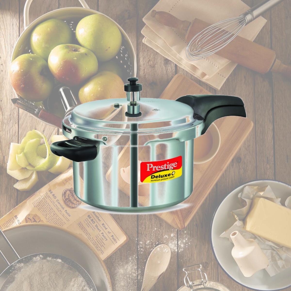 Picture of Prestige PRDAL5 Deluxe Aluminum Pressure Cooker - 5 Litres
