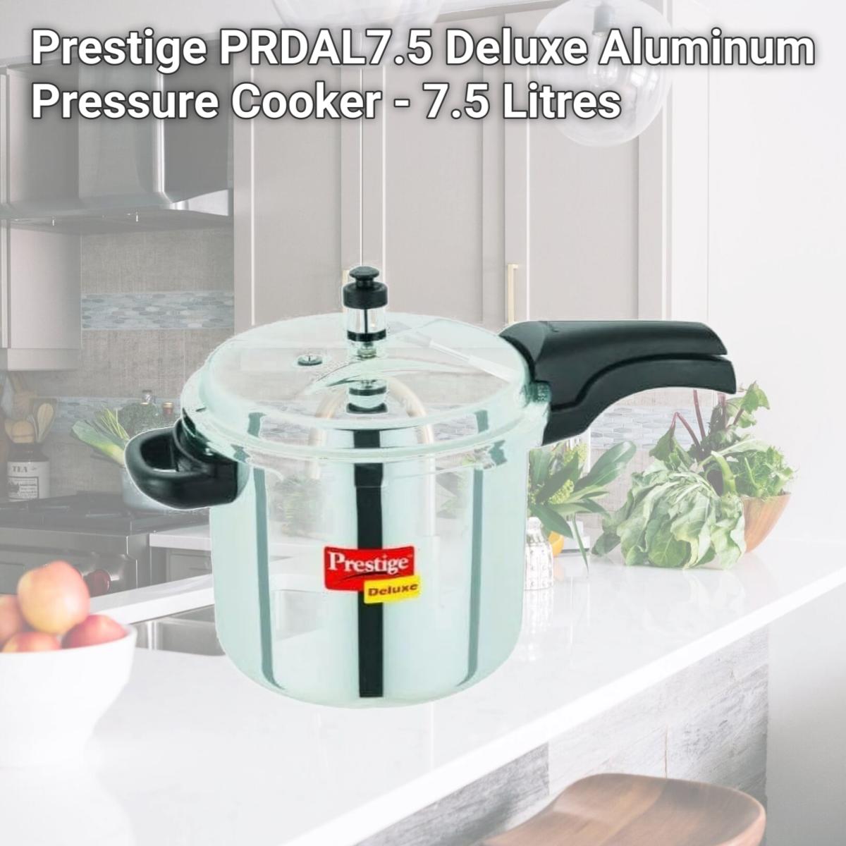 Picture of Prestige PRDAL7.5 Deluxe Aluminum Pressure Cooker - 7.5 Litres