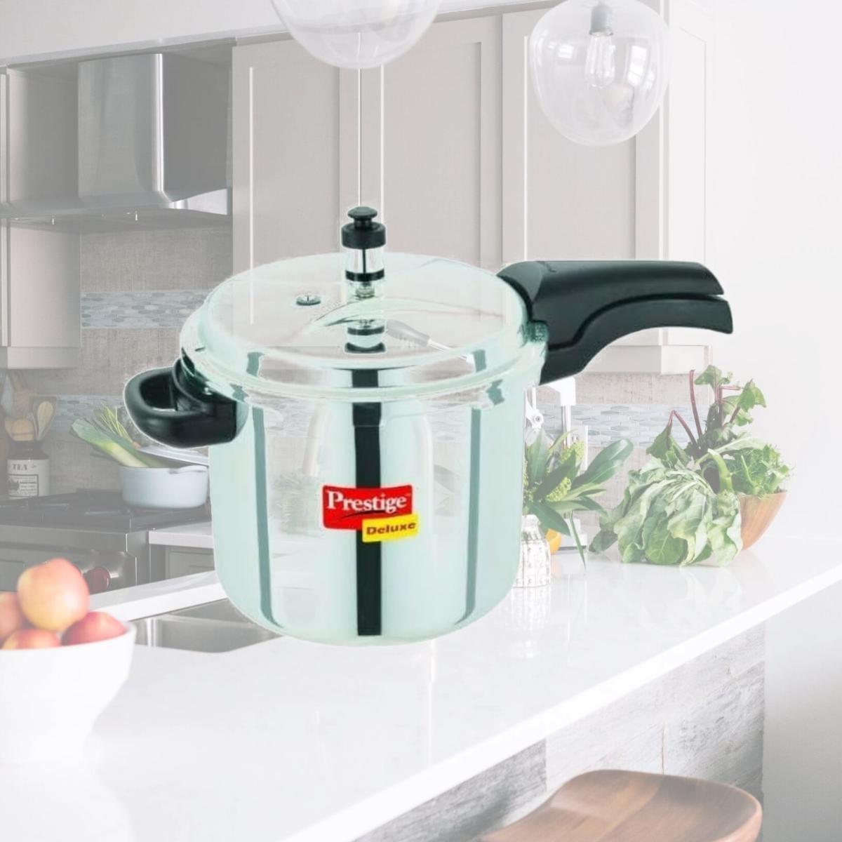 Picture of Prestige PRDAL7.5 Deluxe Aluminum Pressure Cooker - 7.5 Litres