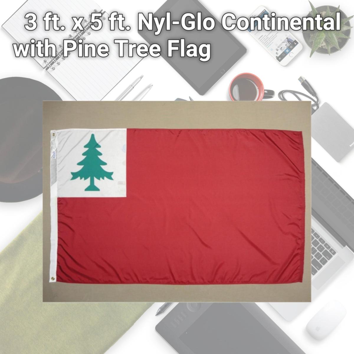 Picture of Annin Flagmakers 314895 3 ft. x 5 ft. Nyl-Glo Continental with Pine Tree Flag