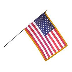 44300 16 x 24 in. US Flag with Fringe on Staff - Pack of 12