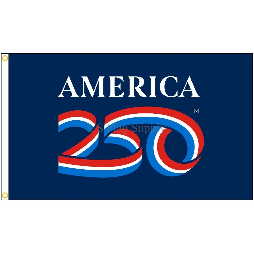 182984 2 x 3 ft. Nylon Americas 250th Anniversary Flag, Blue