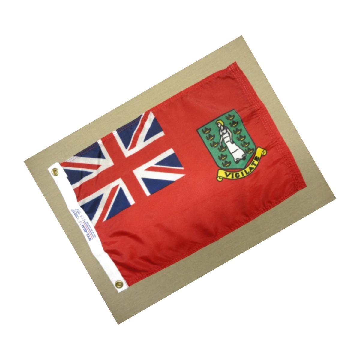 Picture of Annin Flagmakers 221287 3 ft. x 5 ft. Nyl-Glo British Virgin Islands Flag with Red Background