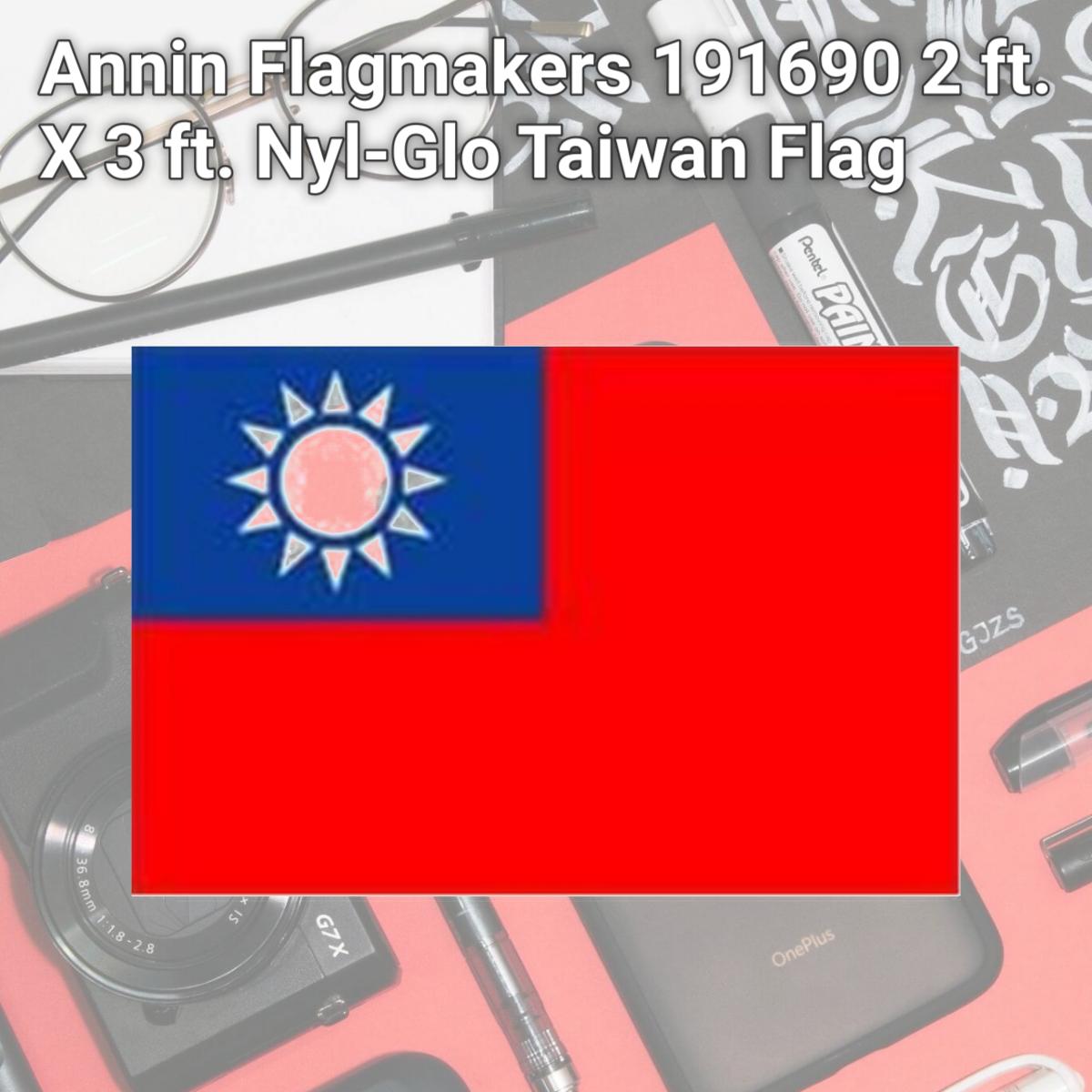 Picture of Annin Flagmakers 191690 2 ft. X 3 ft. Nyl-Glo Taiwan Flag