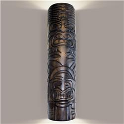 Nt003-dt Tiki Totem Wall Sconce, Dark Teak