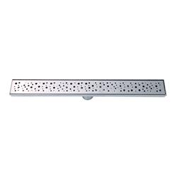Modern Hole Design Stainless Steel Linear Drain - 23.6 In.