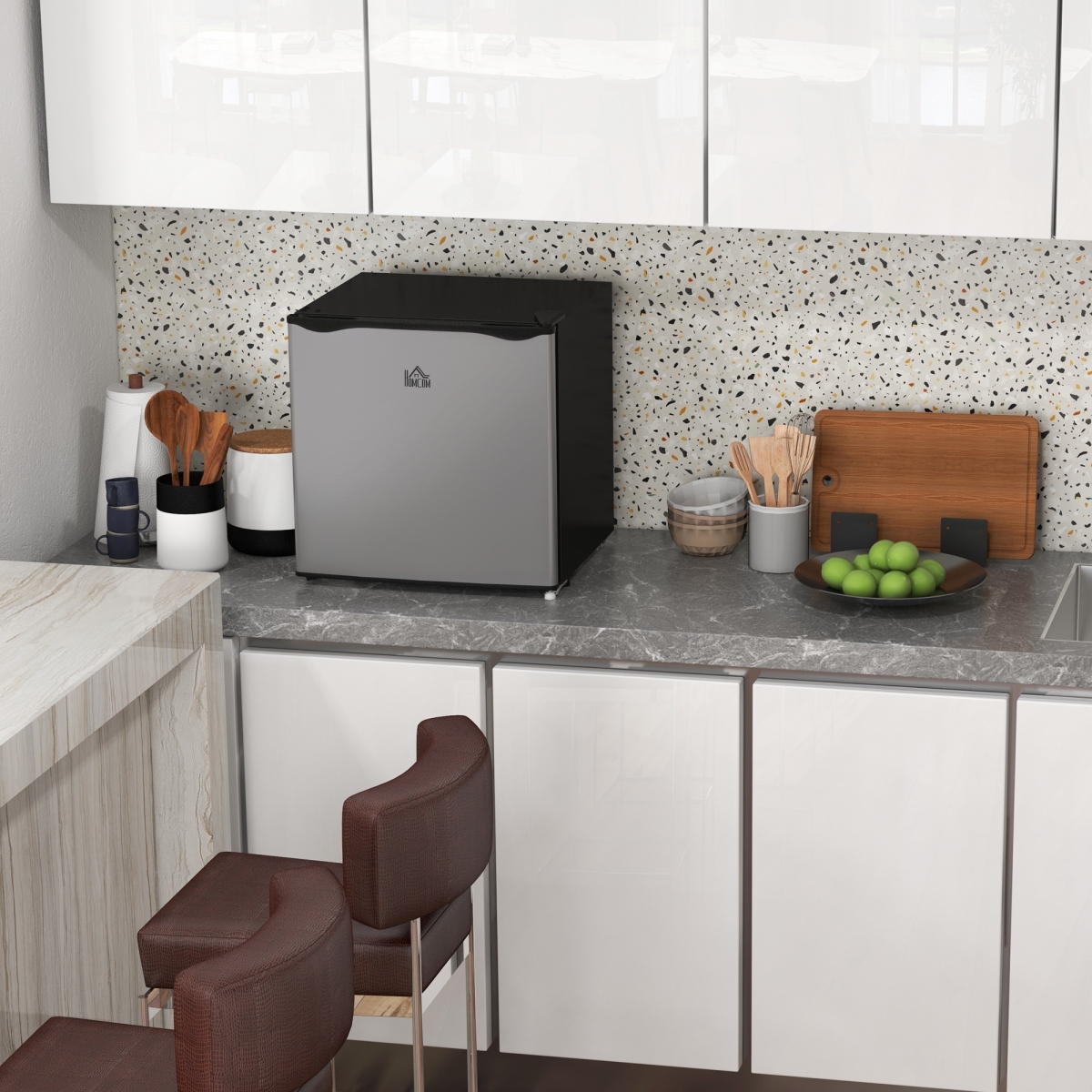 Picture of 212 Main 800-127V80SR Homcom 1.1 cu. ft. Mini Upright Freezer Compact Silver with Removable Shelves