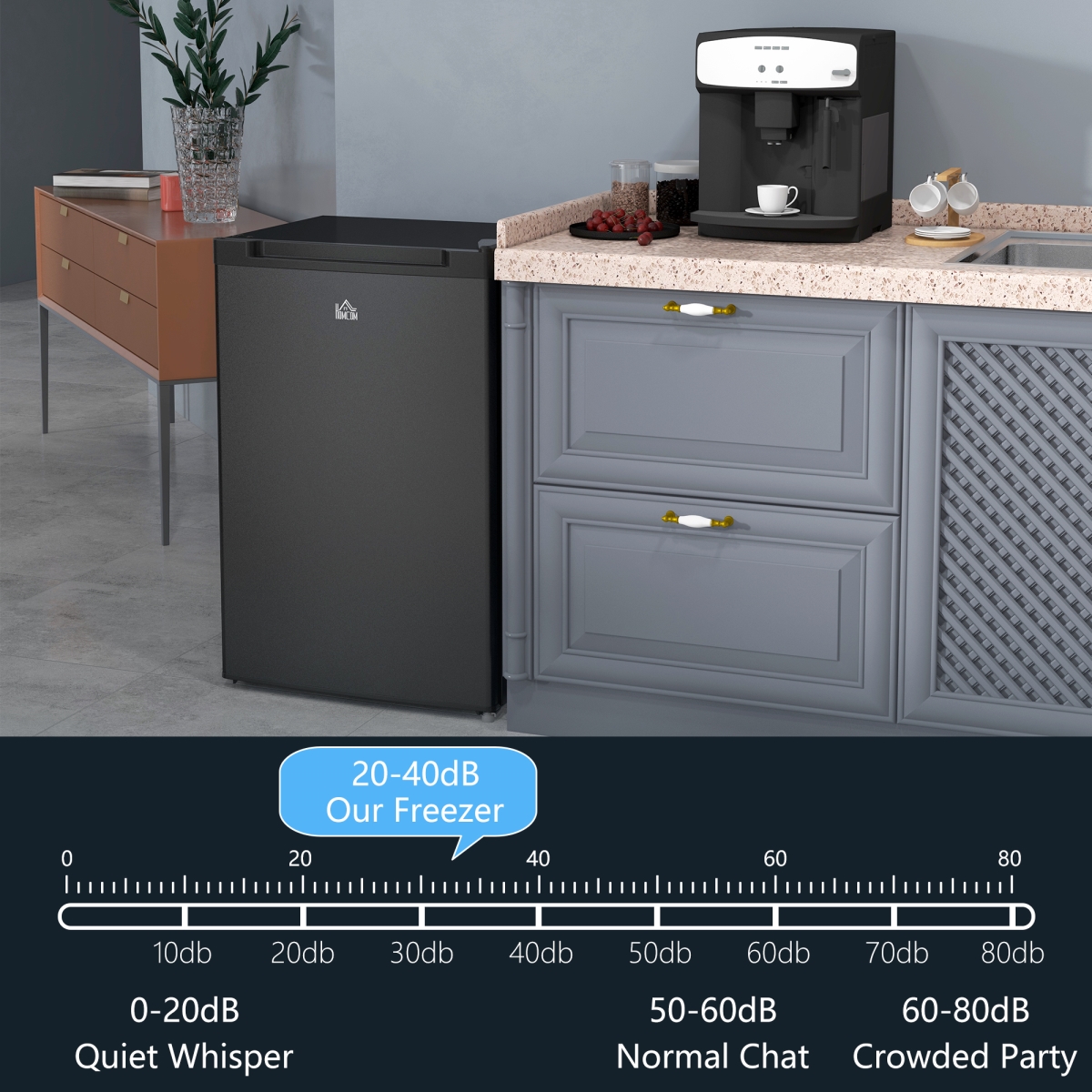 Picture of 212 Main 800-195V80BK Homcom 3 cu. ft. Small Upright Freezer - Black