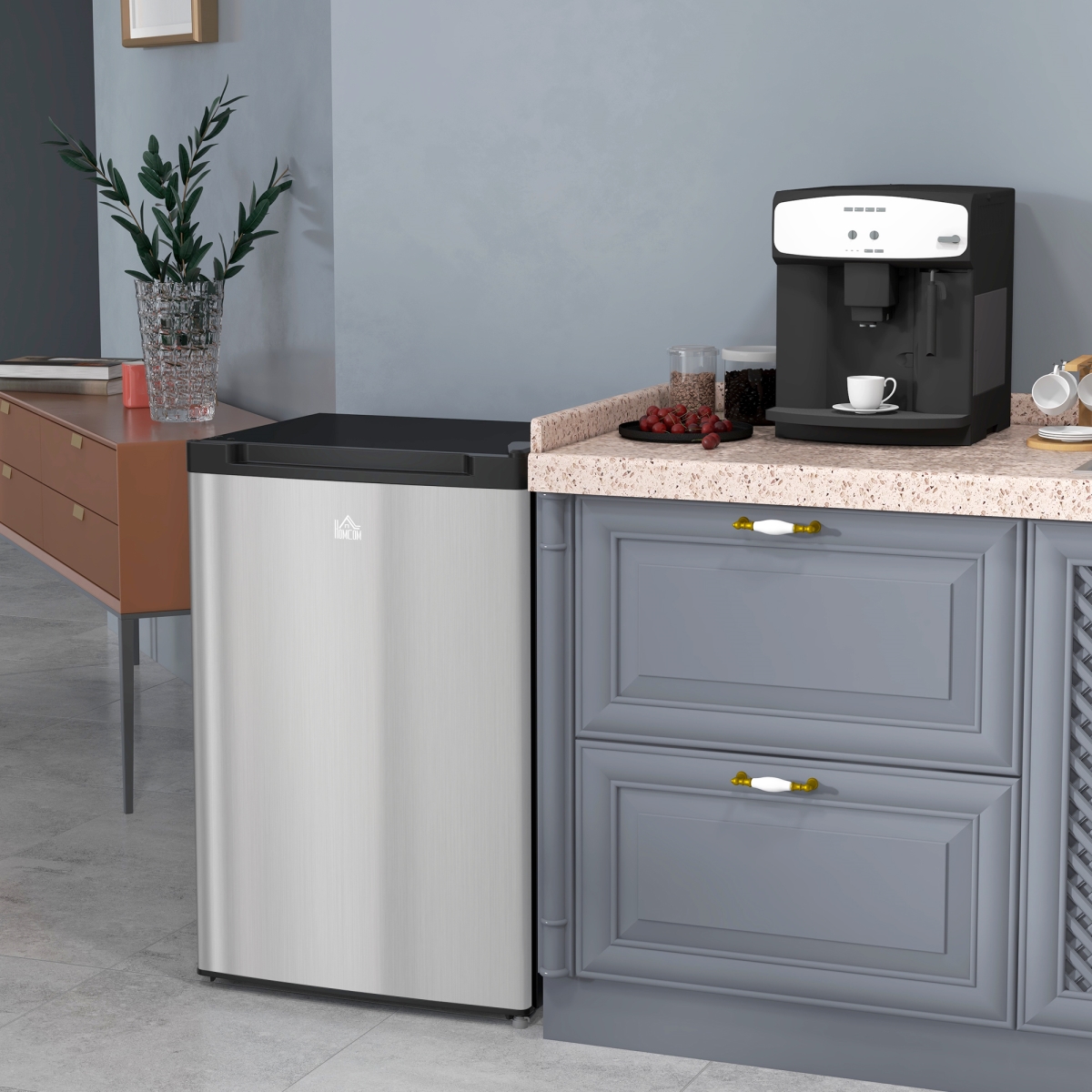 Picture of 212 Main 800-195V80SR Homcom Compact Upright Freezer 3 Cu ft. with Adjustable Thermostat, Reversible Door, Silver