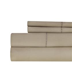 Hem-500ctn-tau-qn Hemstitch 500 Thread Count 100 Percent Cotton Sheet Set - Queen - Taupe