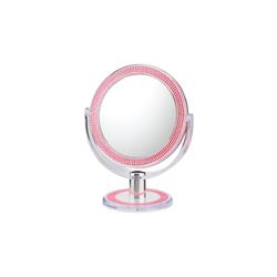Double Sided Free Standing Magnified Makeup Bathroom Mirror - Pink Bling