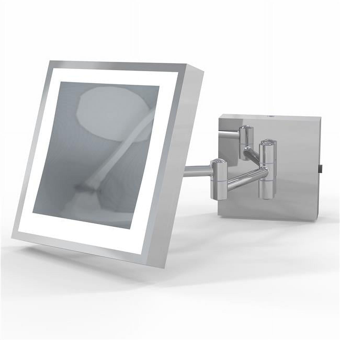 Aptations 913-35-43 Single-sided Led Square Wall Mirror - Rechargeable, Chrome