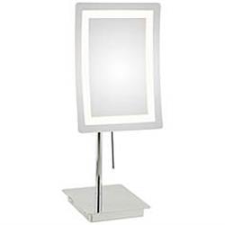 Aptations 713-35-43 Single-sided Led Square Freestanding Mirror - Rechargeable, Chrome