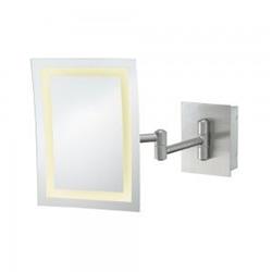 Aptations 913-35-83 Single-sided Led Square Wall Mirror - Rechargeable, Polished Nickel