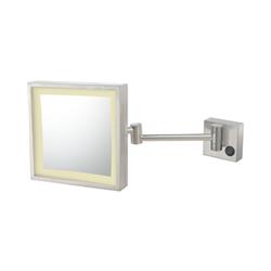 Aptations 713-55-73 Single-sided Led Square Freestanding Mirror - Rechargeable, Brushed Nickel