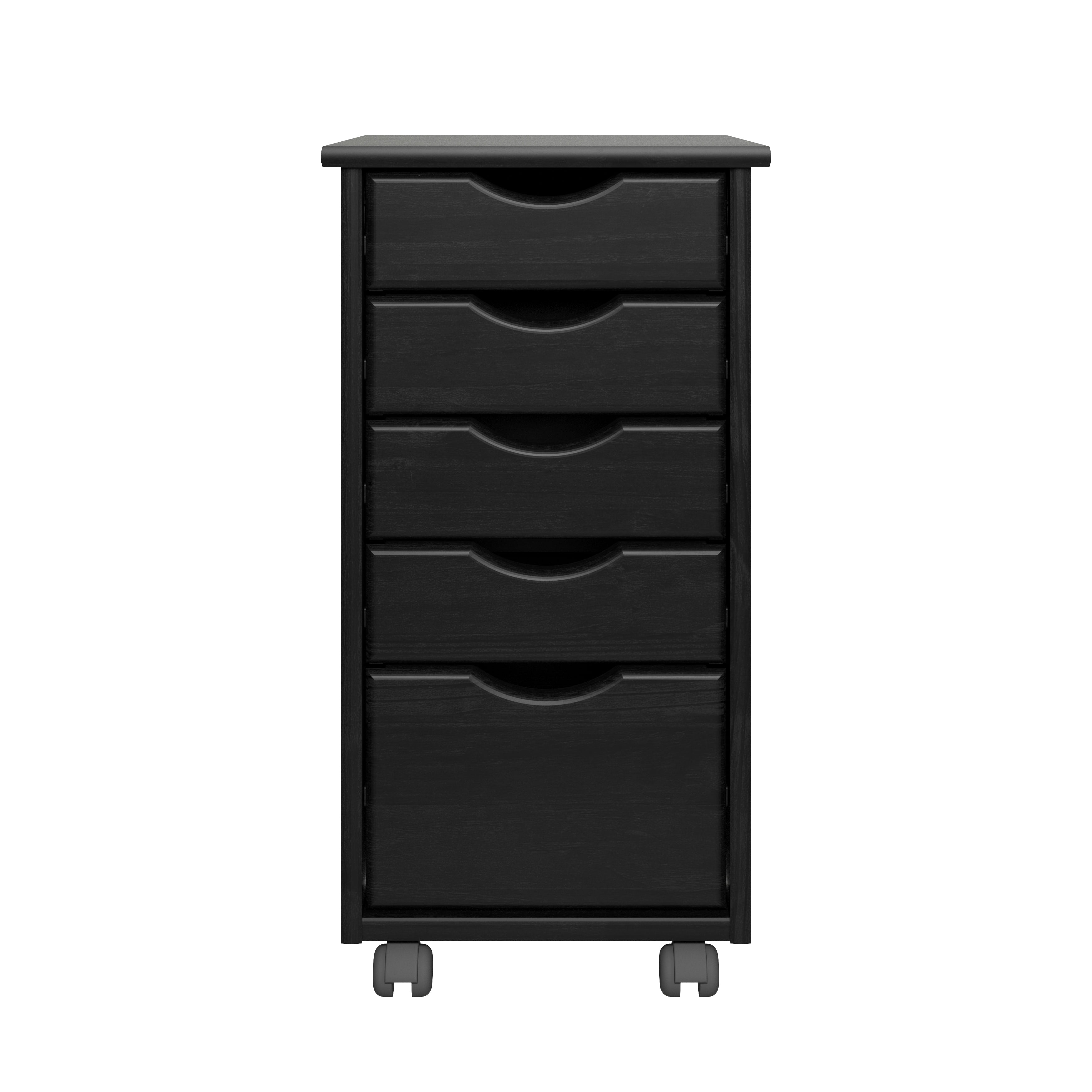 UPC 611041100200 product image for 10020 4 Plus 1 Drawer Euro Roll Cart, Matte Black | upcitemdb.com