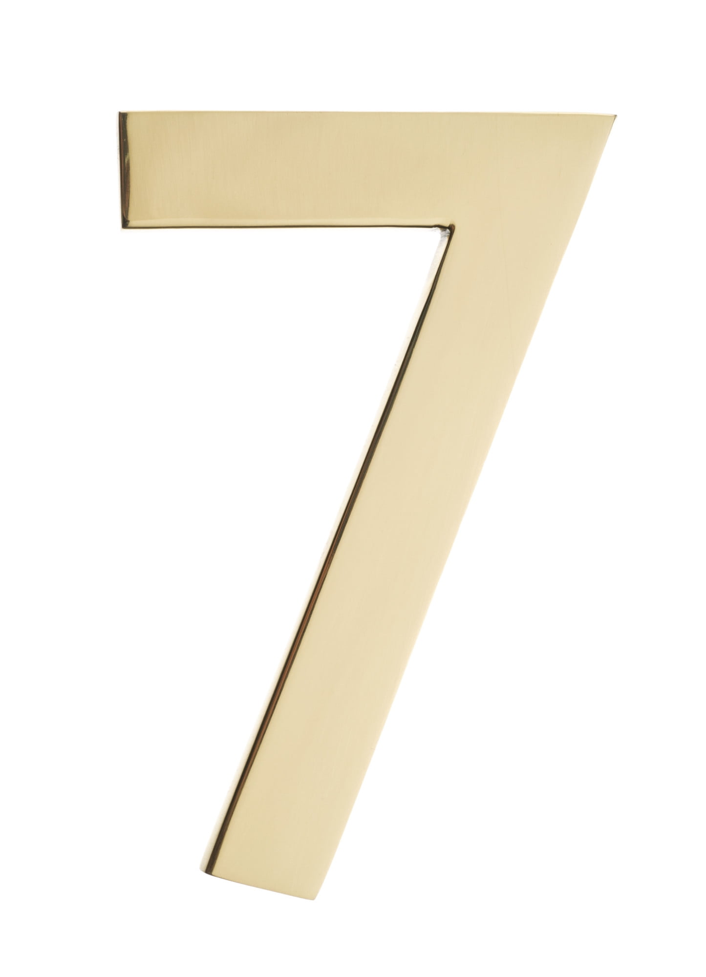 3582pb-7 Floating House Number 7, Polished Brass - 4 In.
