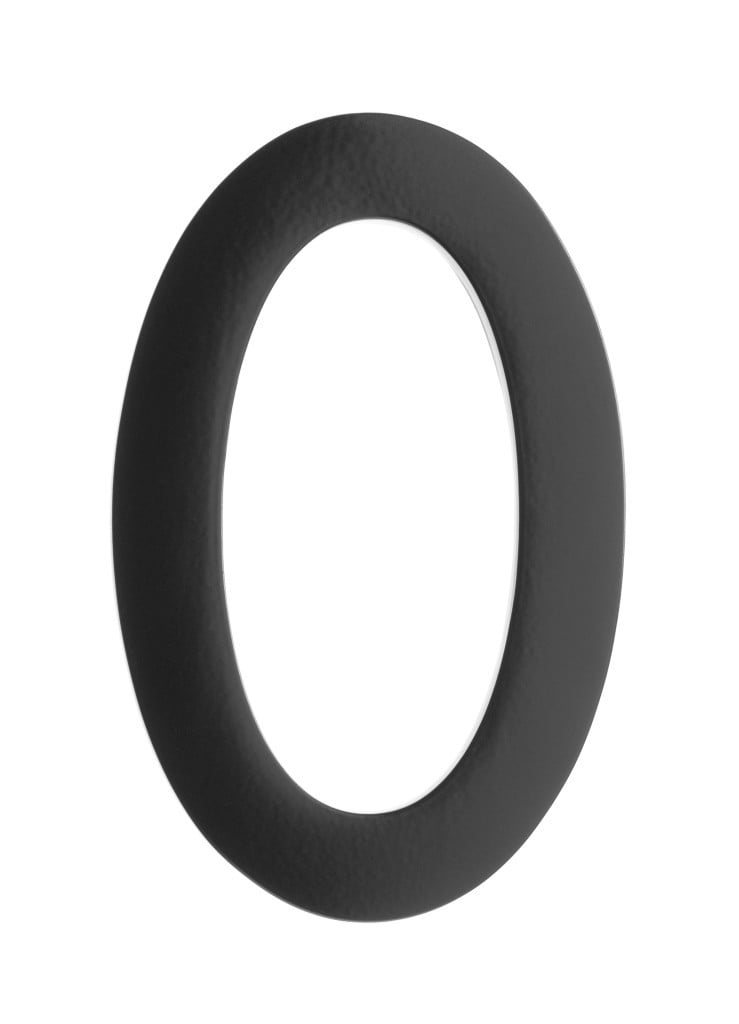 3585b-0 Floating House Number 0, Black - 5 In.