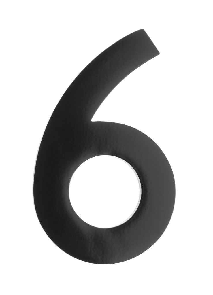3585b-6 Floating House Number 6, Black - 5 In.