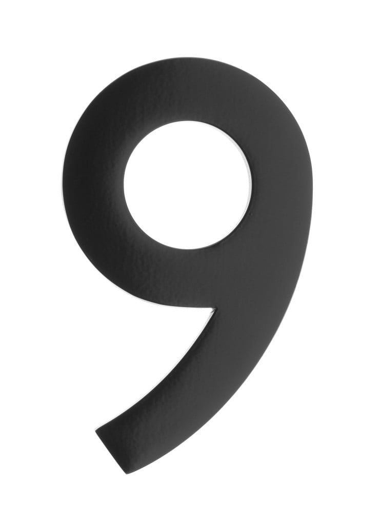 3585b-9 Floating House Number 9, Black - 5 In.